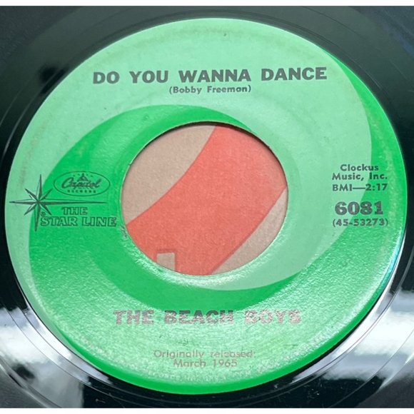 The Beach Boys Help Me Rhonda / You Wanna Dance 45 Capitol 6081 Green Starline - Picture 2 of 6